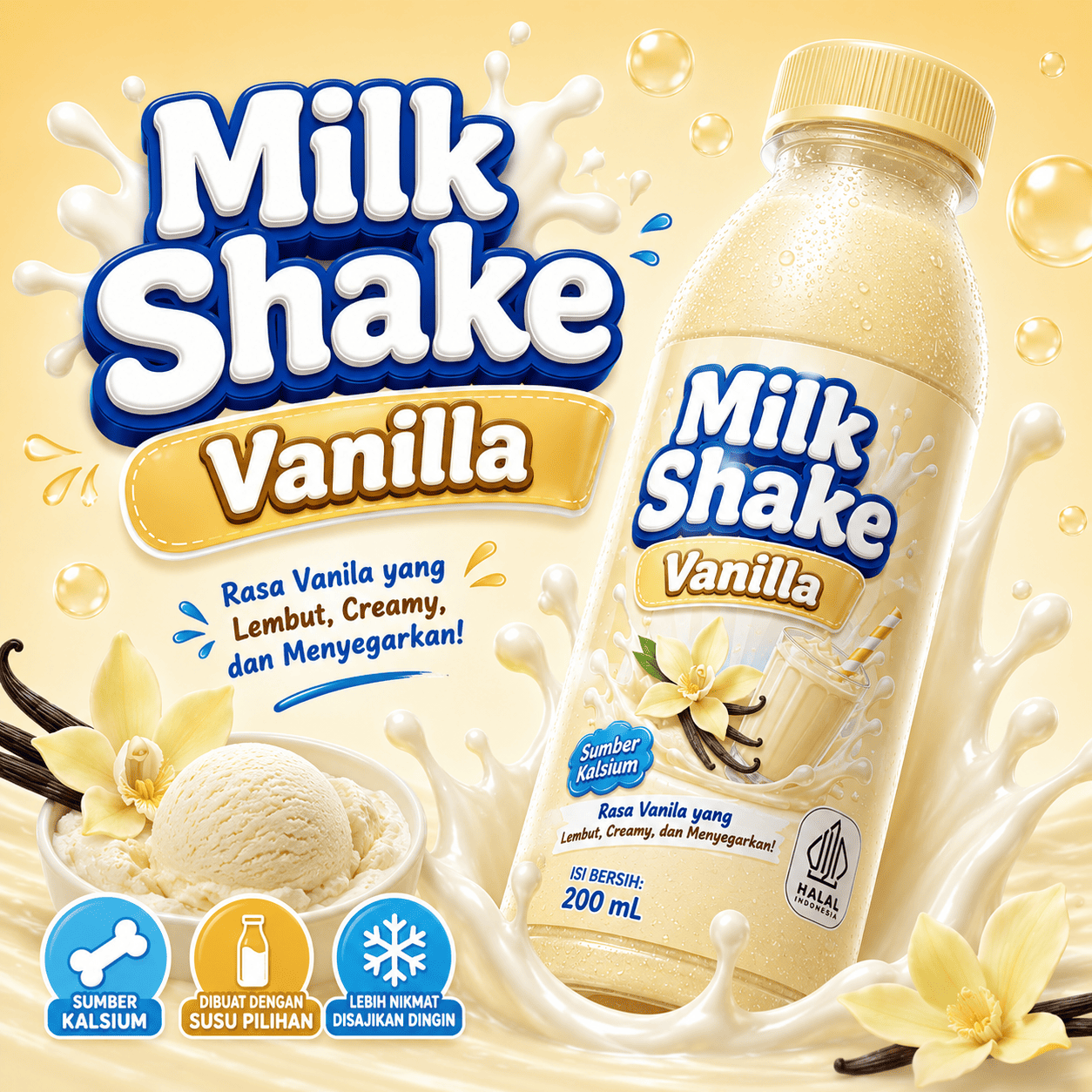 Milk Shake Vanilla Warkop 84 minuman creamy rasa vanilla
